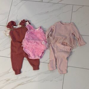 Pink Baby Girl 3 Month Bundle - Carters & Rabbit Bear Organic